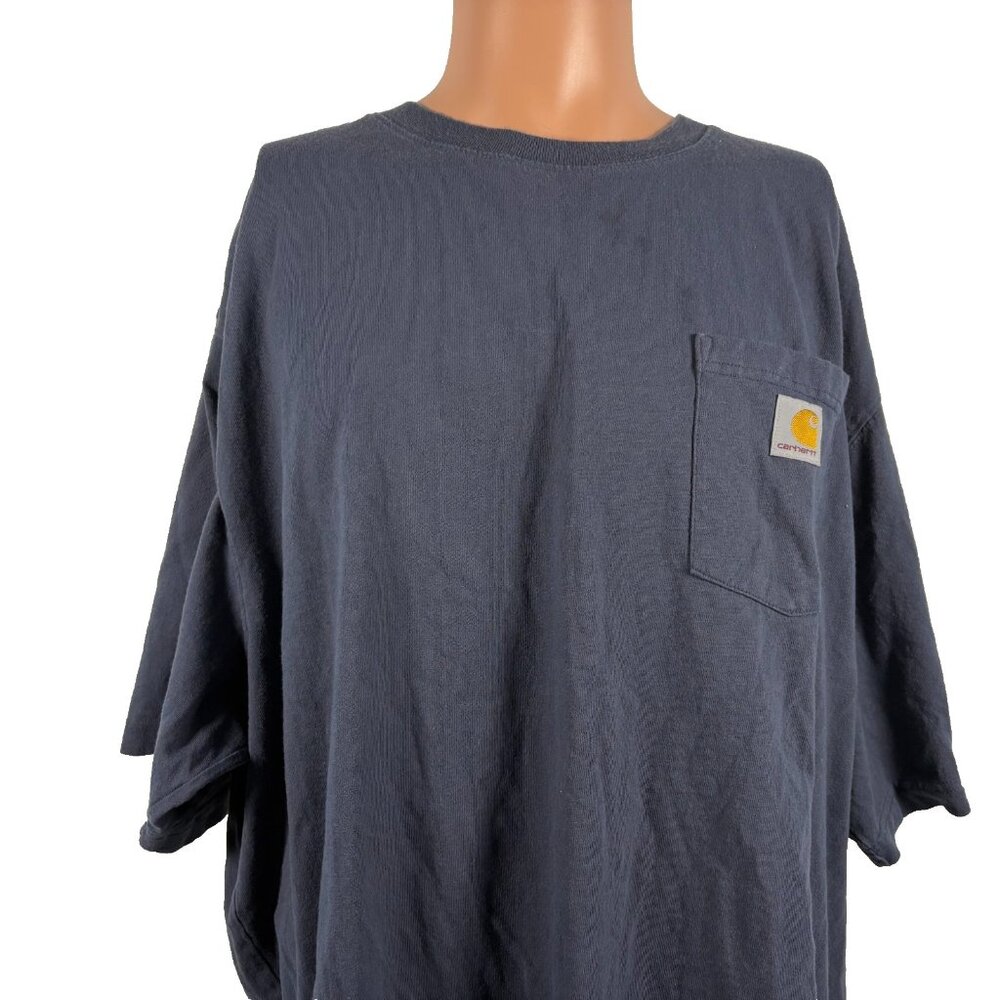 Carhartt Pocket Pocket T Shirt Mens Size 3XL Blue Loose Fit Short Sleeve